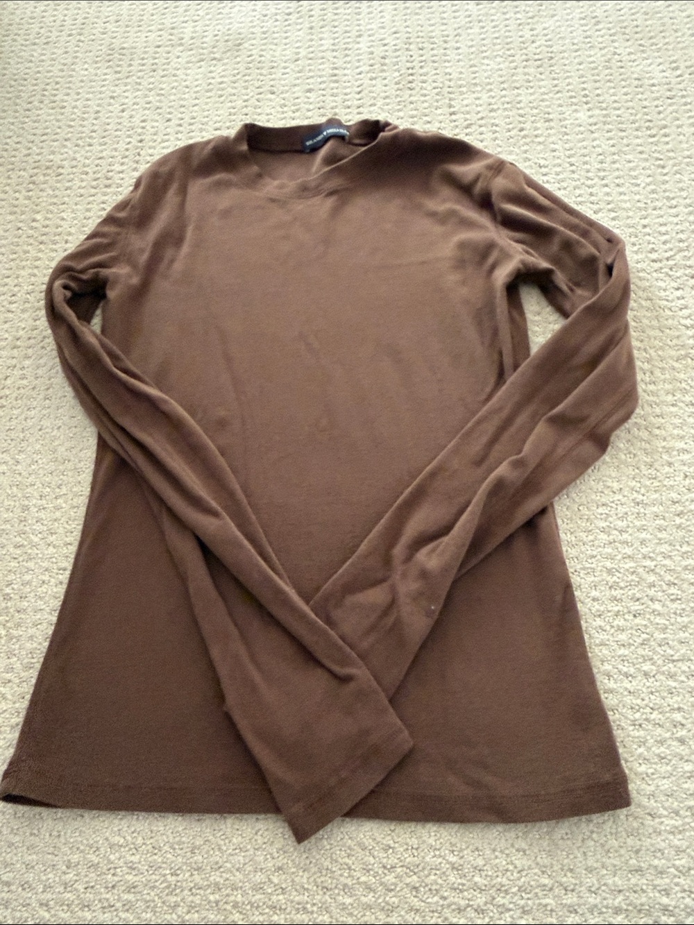 Brandy Melville Brown Long Sleeve Crewneck Top